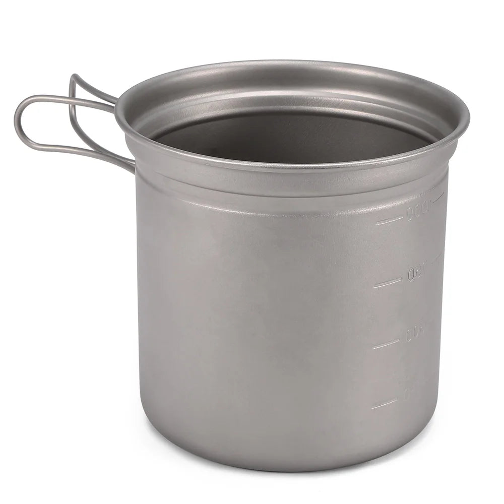 Titanium Cookware Set 1000ml 750ml Pot Pan Spoon Set D94673