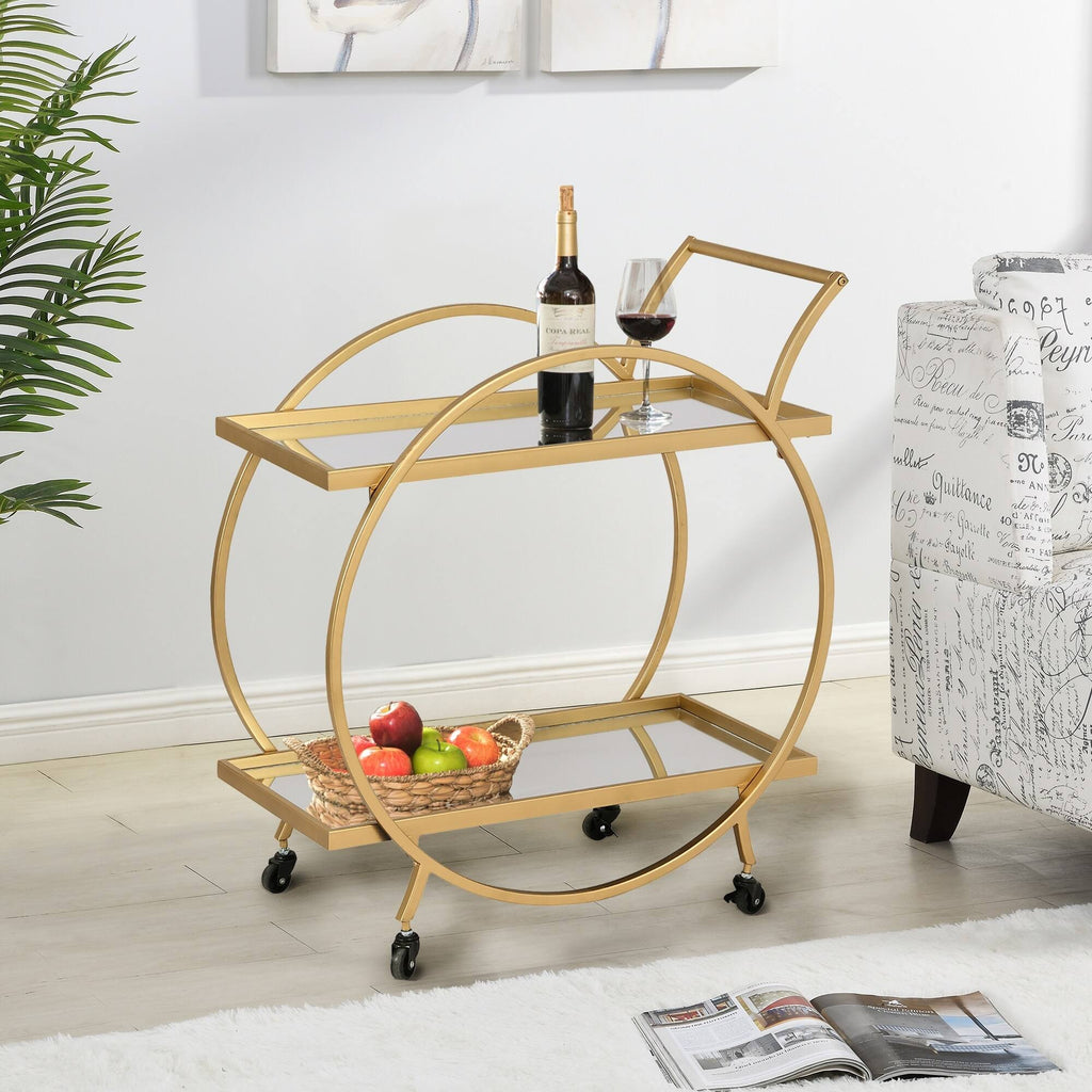 Gold/Brown Bar Cart M8646