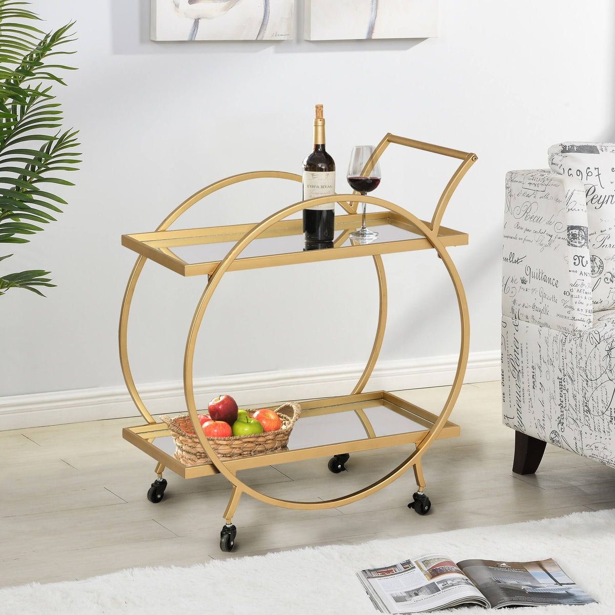 Gold/Brown Bar Cart M8646