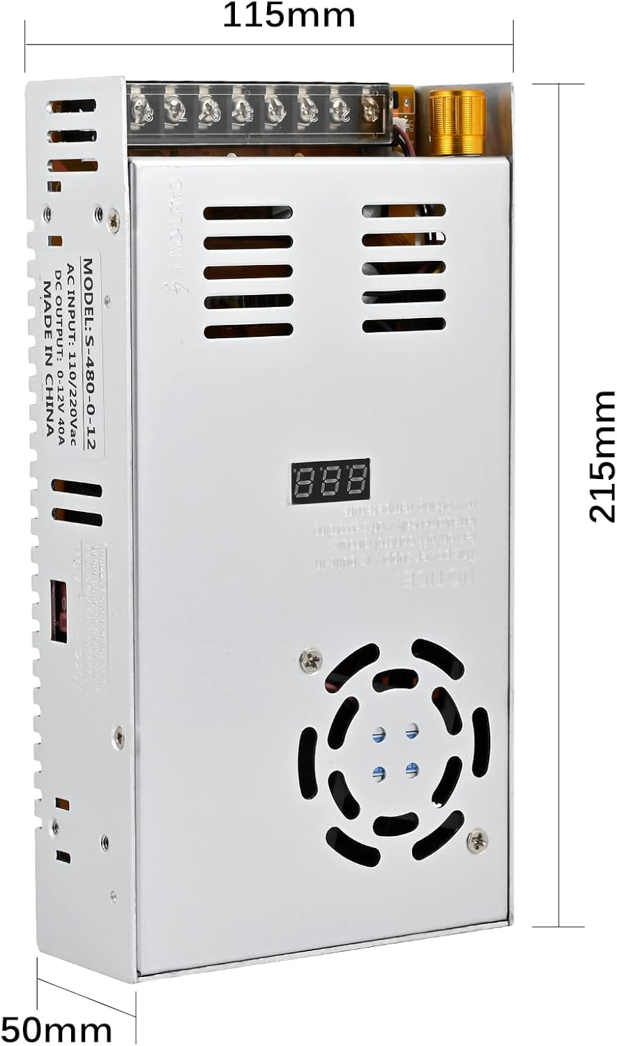 480W DC Output 0-12V Adjustable Switching Power Supply Pack of 2 T63885