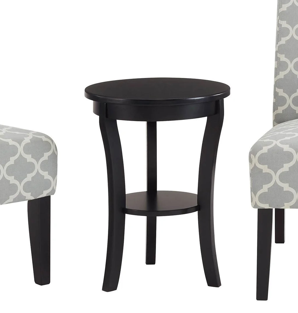 3Pc Set Gray Fabric Upholstery Side Table and 2 Chairs A6070