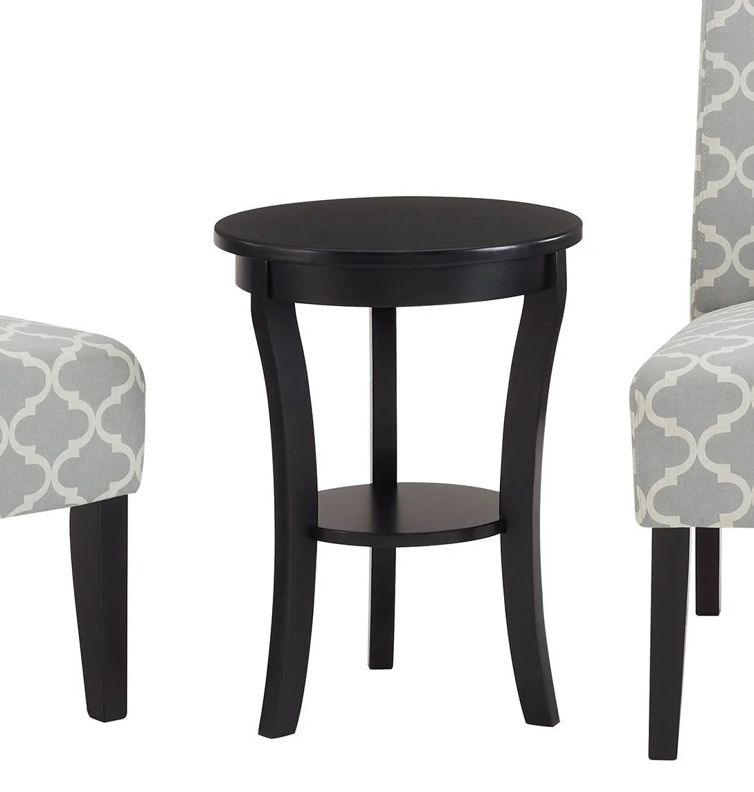 3Pc Set Gray Fabric Upholstery Side Table and 2 Chairs A6070