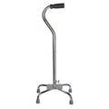 Quad Cane with Large Base, Offset Handle Steel Chrome V996452