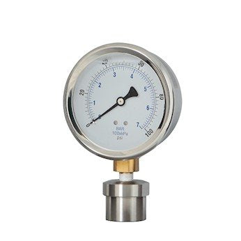 4" Dia 316SS Diaphragm Pressure Gauge; 0 to 300 psi G322