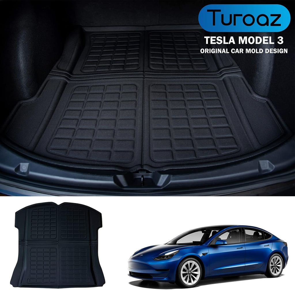 Black Waterproof Rear Trunk Mat Cargo Liner U8359