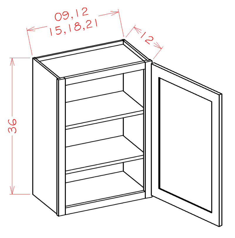Antique White 1 Door 2 Shelves Wall Cabinet High-Density Fiberboard L217488