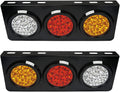 LED Truck Trailer Tail Lights with Iron Bracket Base, 48-LED, DC12-24V, 2 PCS F690092