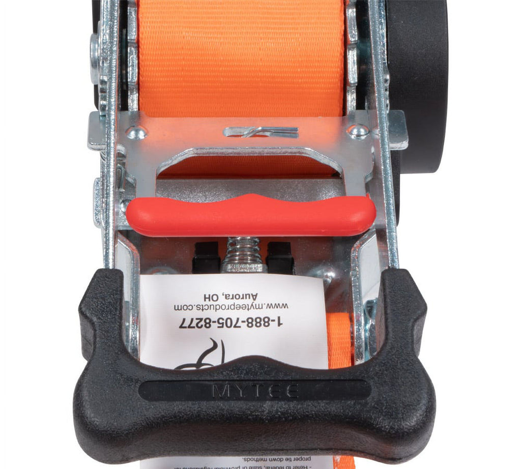 Orange 2" x10' Auto Retract Ratchet Straps with Zinc Coated S Hook Tiedowns T252