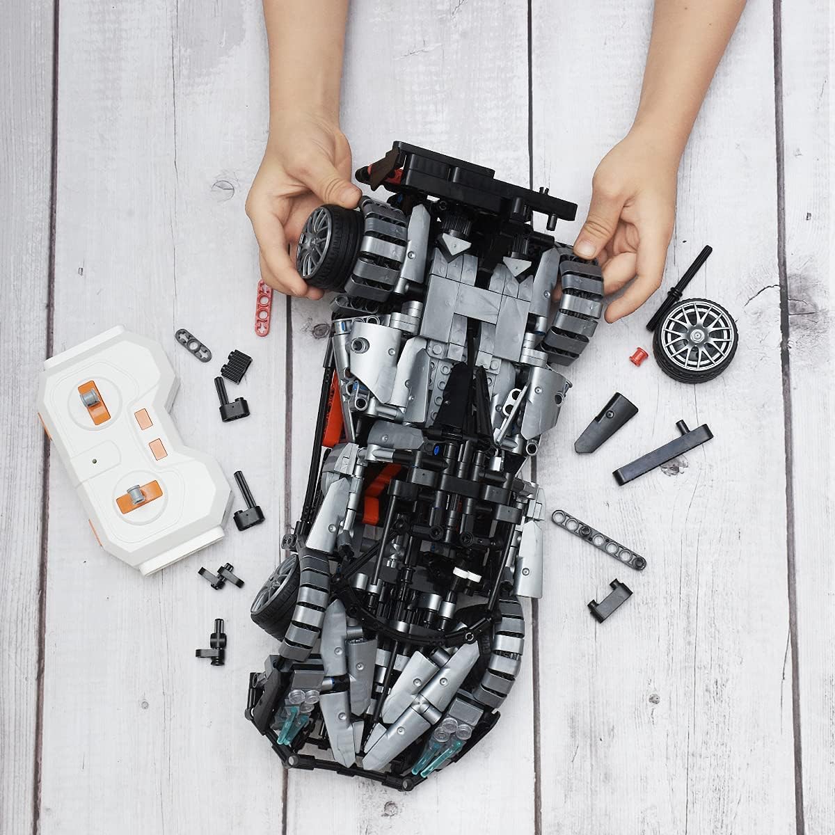 990PCS RC Car Model Kit Building Blocks Toys Remote Control Racing Car N8586