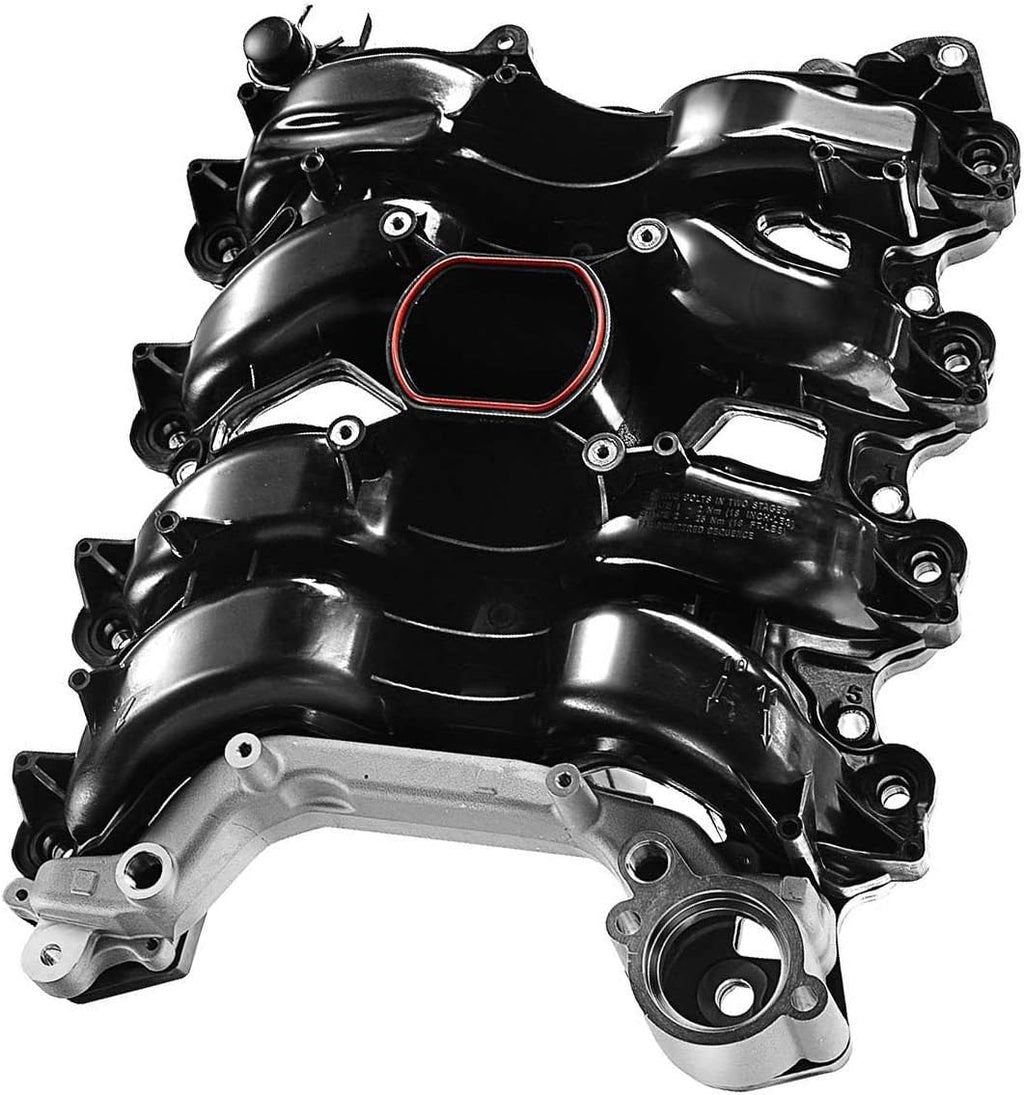 Upper Intake Manifold with Thermostat Compatible with Ford Crown Victoria Mustang Explorer Lincoln Town Car Mercury Grand Marquis Mountaineer 2001-2011 (V8 4.6L Only) I38877