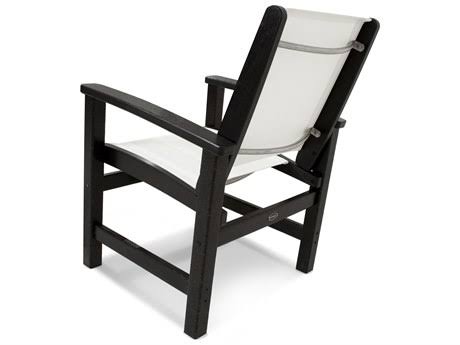 White / Navy Blue Sling Dining Chair F161897