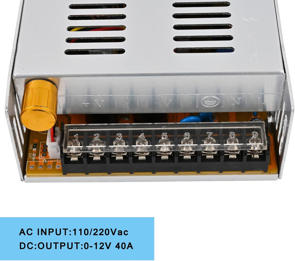 480W DC Output 0-12V Adjustable Switching Power Supply Pack of 2 T63885