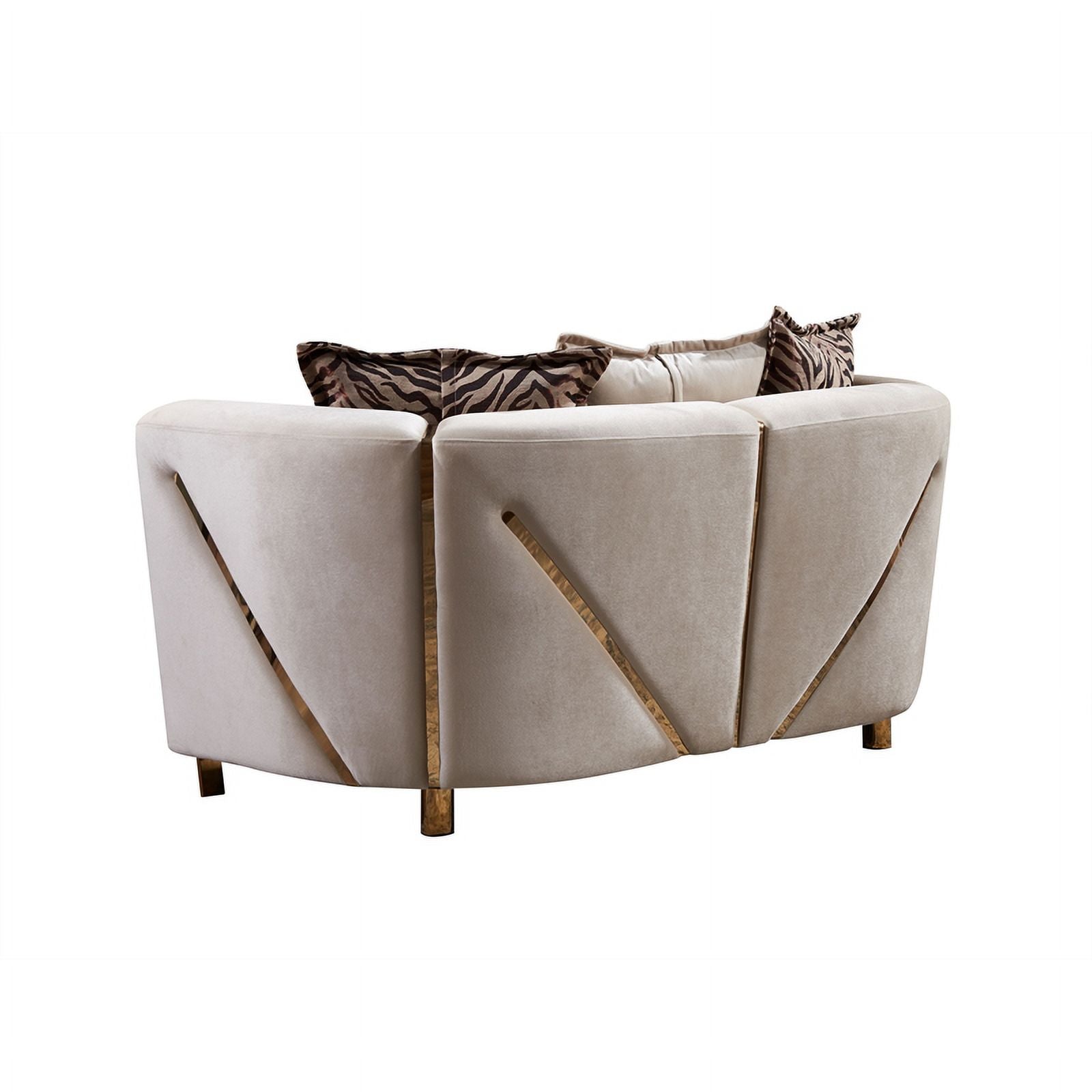 Beige Velvet 2Pc Living Room Set F658
