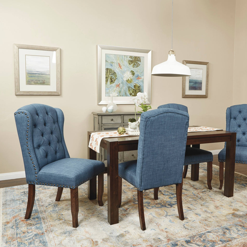 Navy Tufted Wing Dining Chair O79155
