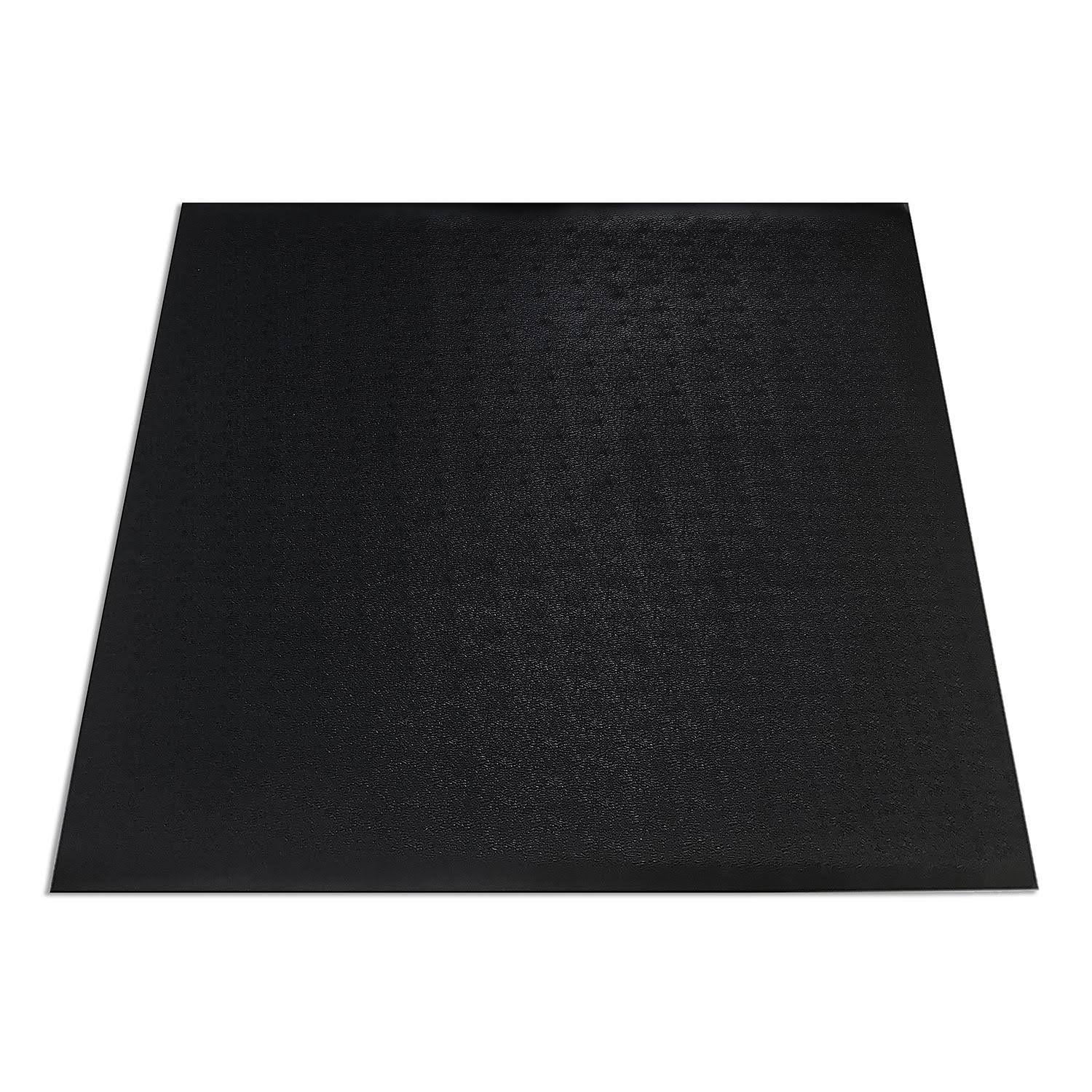 Black Solid Vinyl Home Gym Mat, 50 inch x 60 inch W5330