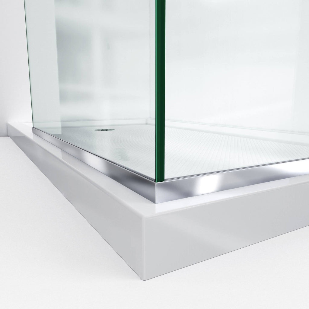 Frameless Shower Screens 30 in. W x 72 in. H Each, Satin Black E487