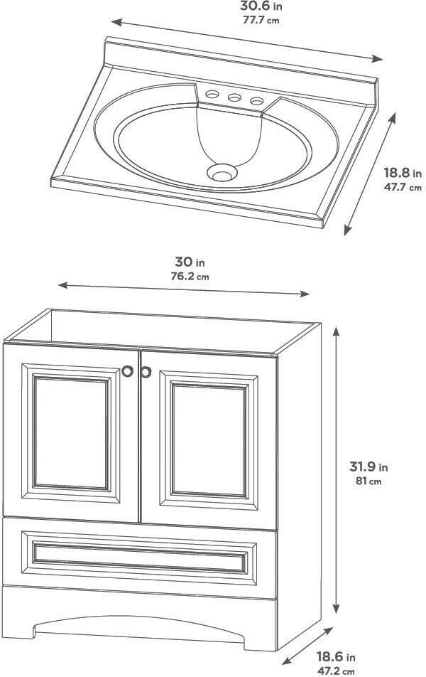White Bath Vanity with Cultured Marble Vanity Top M7886