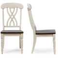 Antique Oak Wood and Distressed White Dining Side Chair (Set of 2) O3273