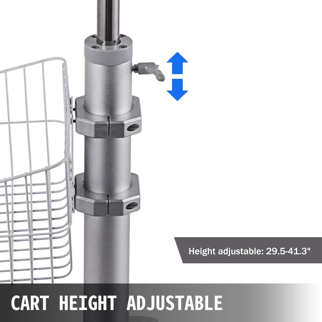 Mobile Trolley Cart Height Adjustable Rolling Desktop Cart with Large Tabletop X117