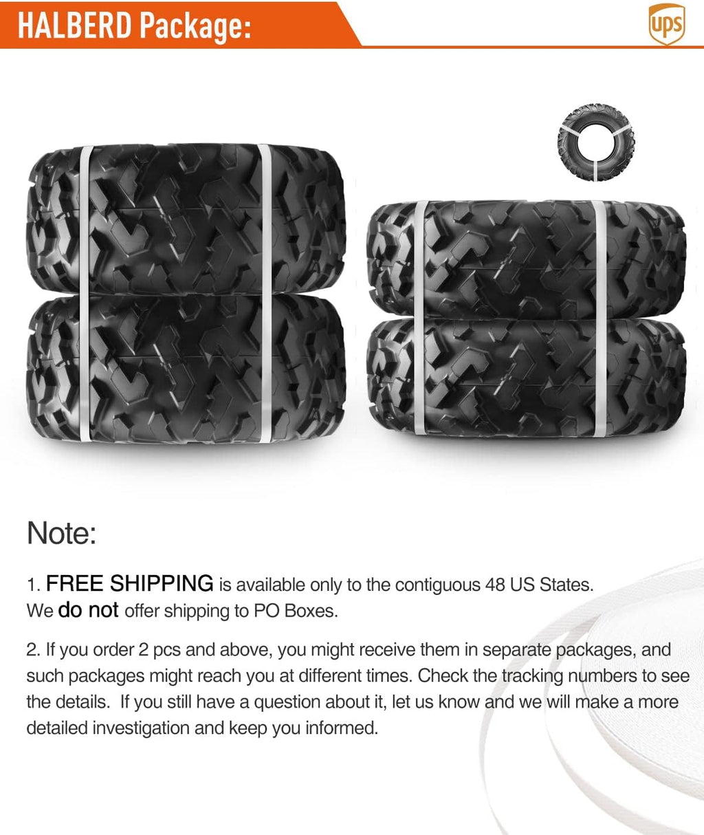 Set of 4 ATV UTV Tires 25x8-12 25x10-12 17MM Tread Depth P645