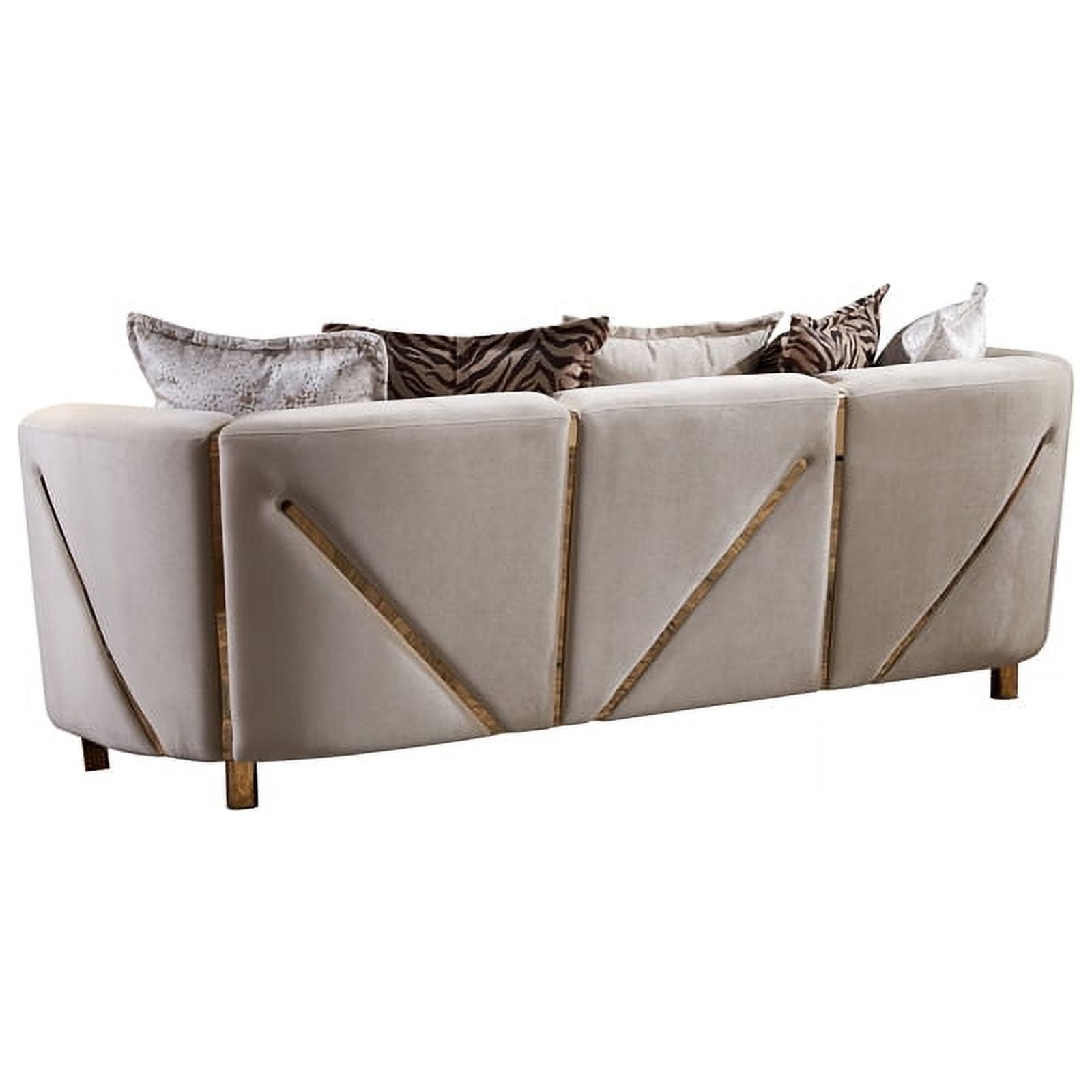Beige Velvet 2Pc Living Room Set F658