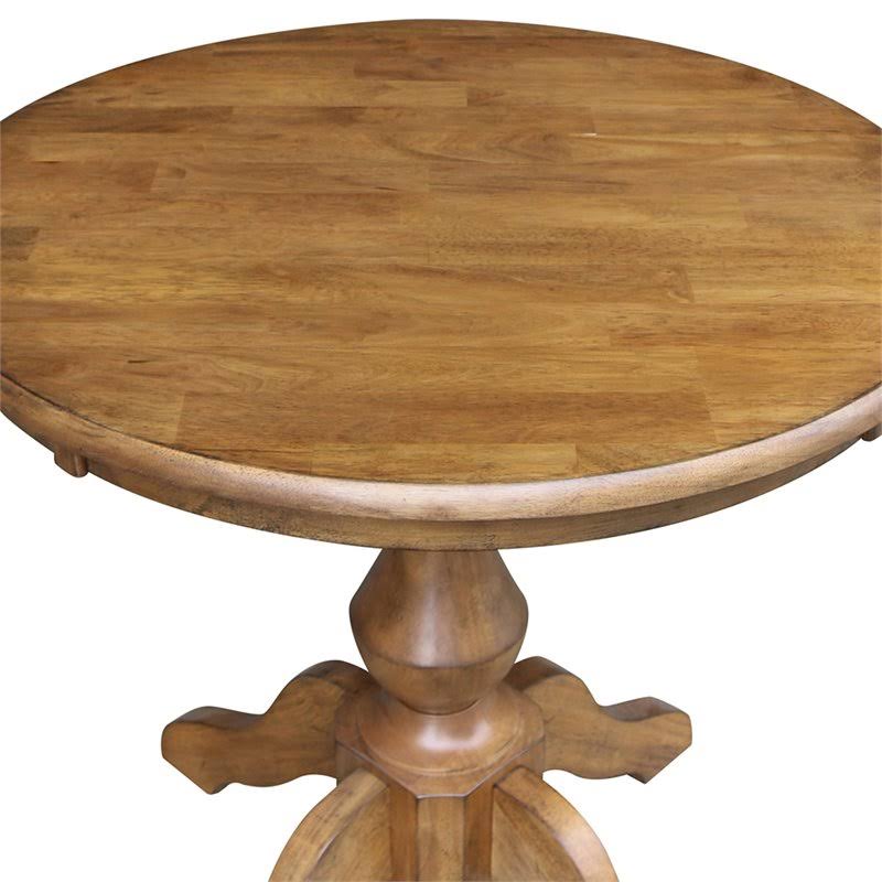 Round Pedestal Bar Table in Pecan M1749