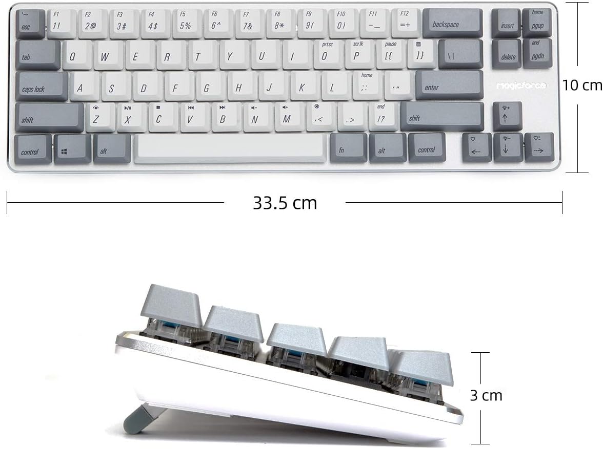 68 Keys Wired Mechanical Keyboard with Gateron Brown Switch PBT Keycaps K8211