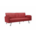 Red Linen Blend Sleeper Sofa A8340