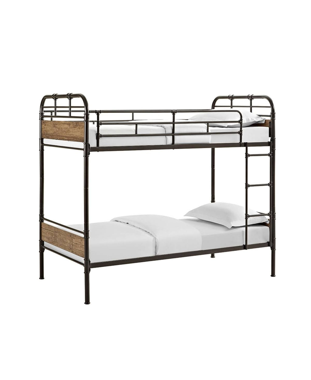 Twin Over Twin Metal Wood Bunk Bed P246502