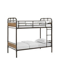 Twin Over Twin Metal Wood Bunk Bed P246502