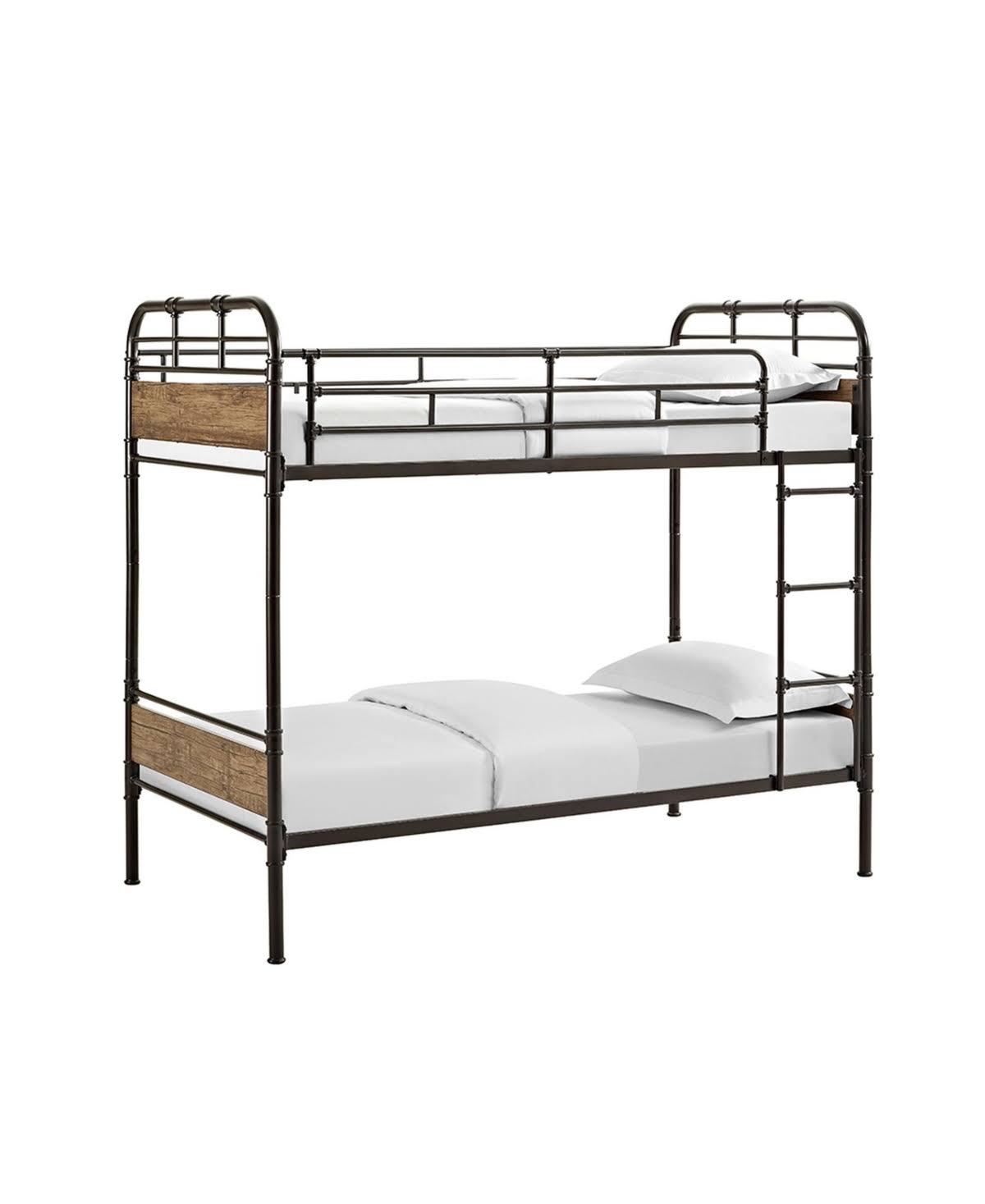 Twin Over Twin Metal Wood Bunk Bed P246502
