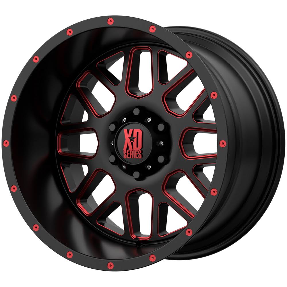 Black & Red Grenade Wheel O6738