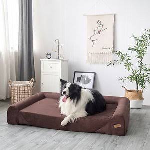 Orthopedic Sofa Dog Bed with Removable Cover, Brown, X-Large Q58151
