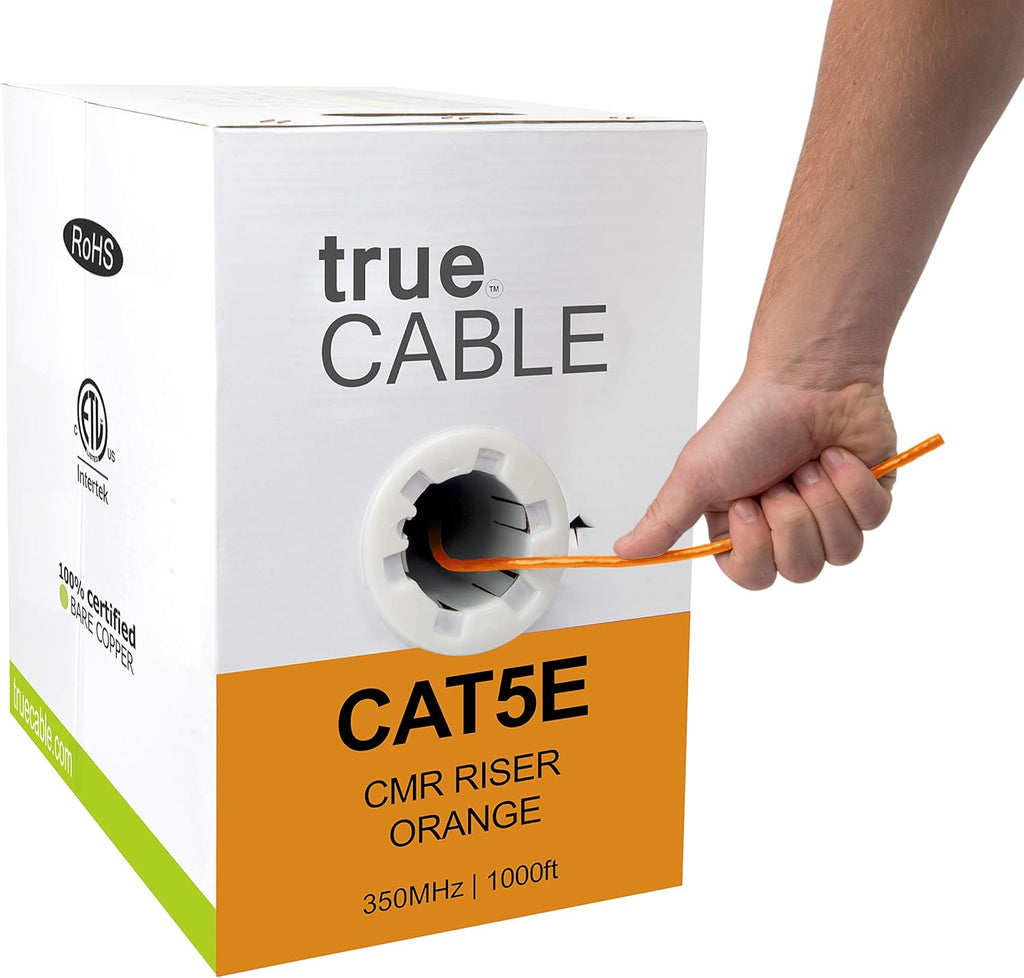 1000ft Blue 24AWG 4 Pair Solid Bare Copper Bulk Ethernet Cable W5341