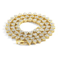 18K Gold Silver Plated 6.5mm Hip Hop Heart Chain Necklaces CZ R566