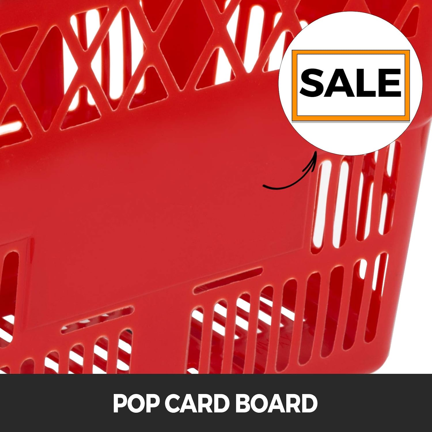 6PCS Red Plastic Rolling Shopping Basket Set with Handles V55990
