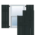 Dark Green Real Wood Pine Board and Batten Shutters Pair V6320
