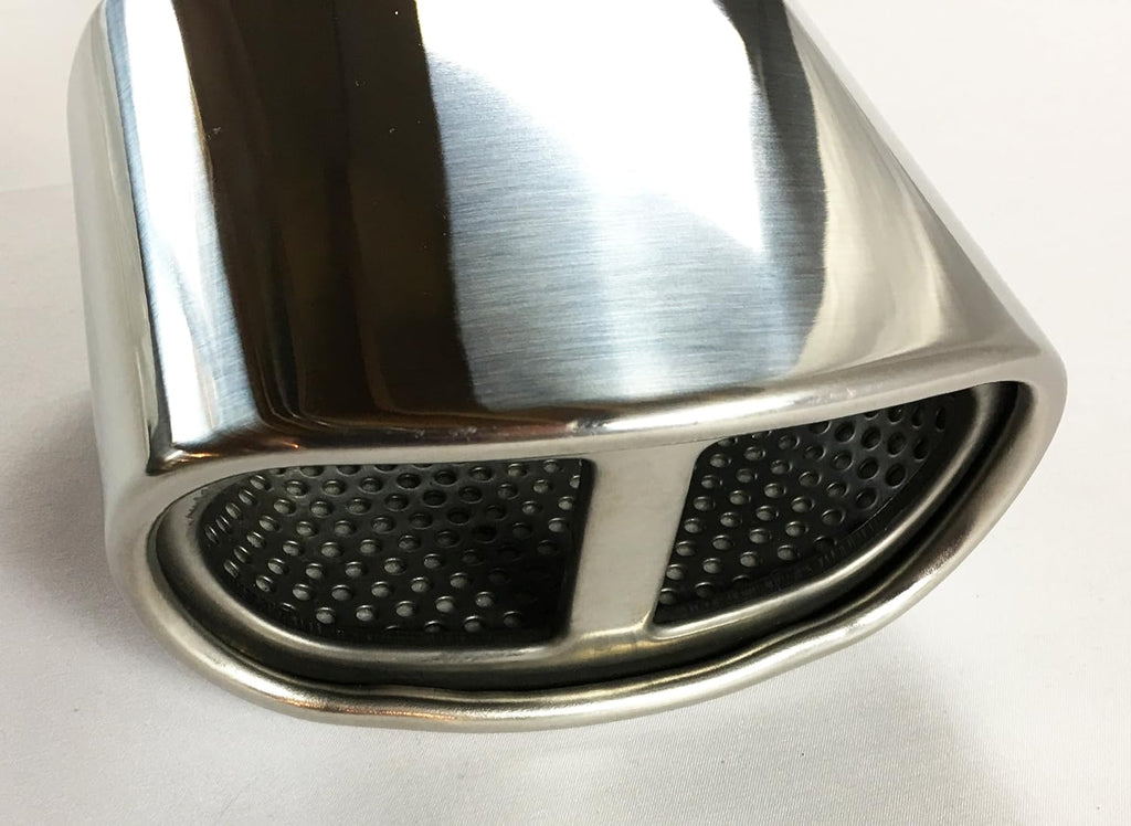 Double Wall Rolled Oval Split Stainless Steel Exhaust Tip Pack of 2 N5043