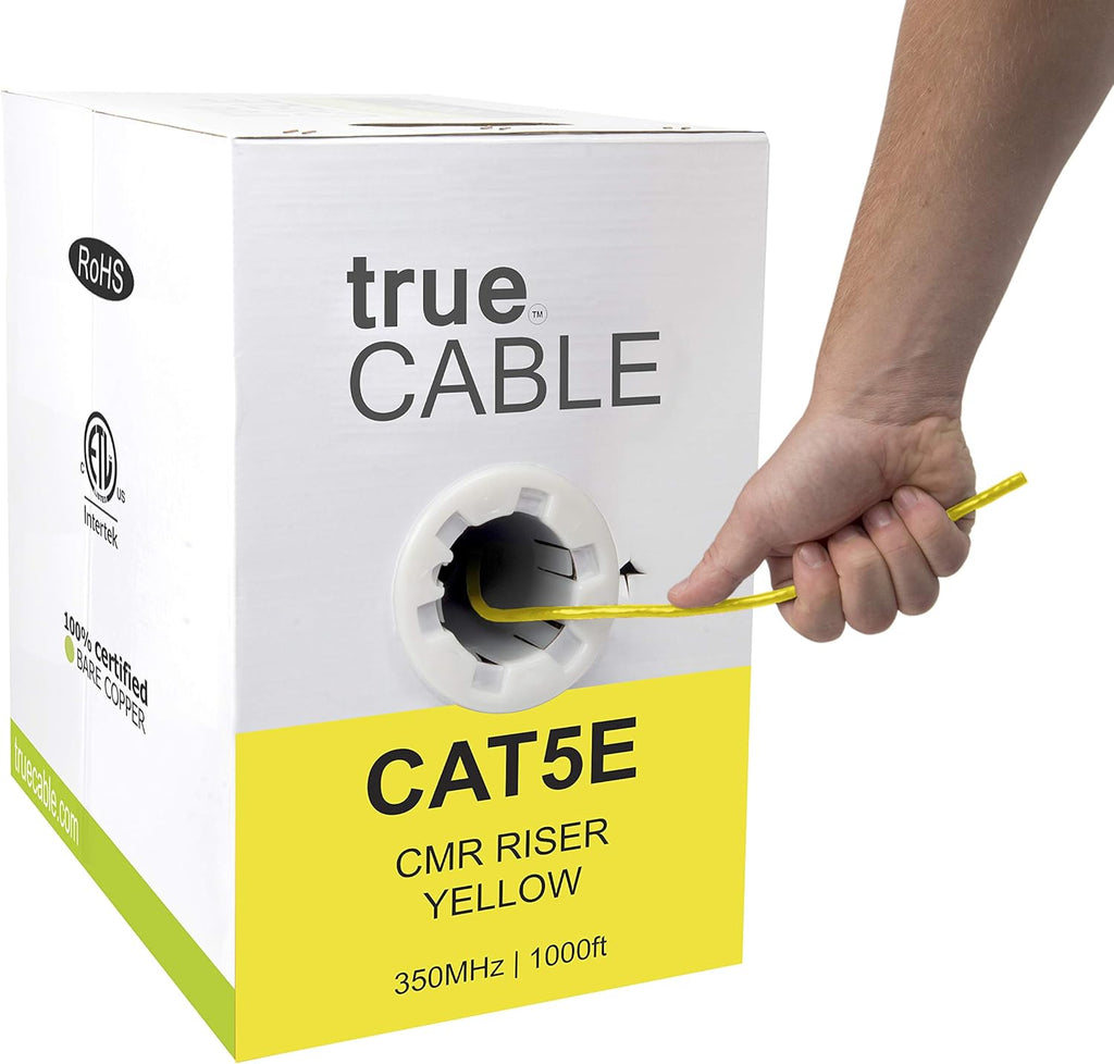 1000ft Blue 24AWG 4 Pair Solid Bare Copper Bulk Ethernet Cable W5341