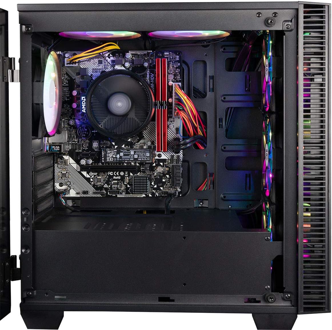Micro Gaming PC with AMD Ryzen 5 PRO 4650G, 16GB RAM, 512GB NVMe SSD + 1TB HDD, 500W PSU, AC WiFi O858113