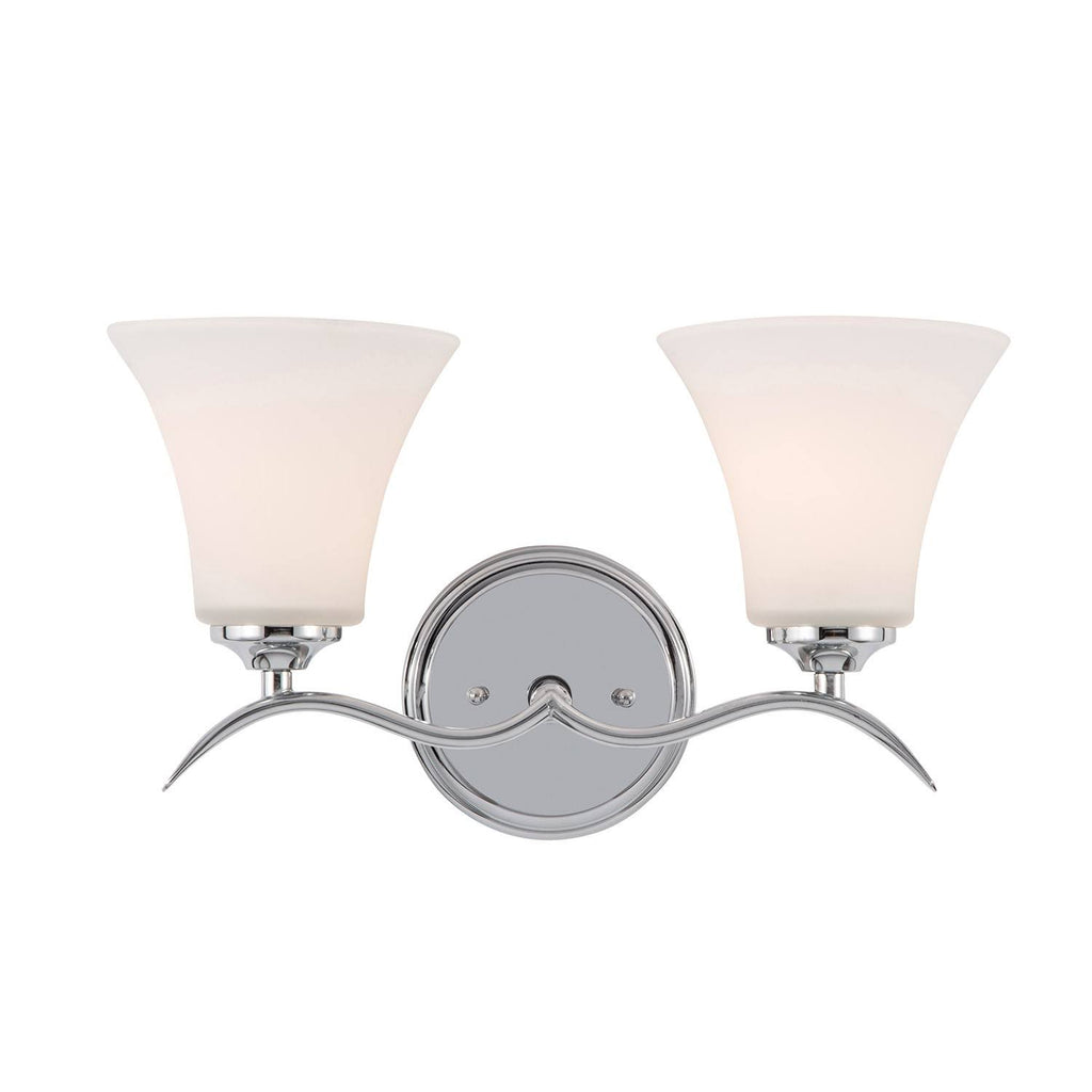 Brushed Nickel 2-Light Bathroom Fixture S4686