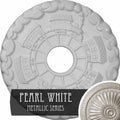18 1/2x22OD x 3 7/8x22ID x 1x22P Hand-Painted Pearl White Ceiling Medallion G16475
