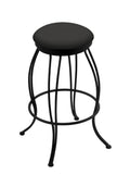 30x22 Swivel Bar Stool with Black Wrinkle Finish and Canter Iron Seat H436075