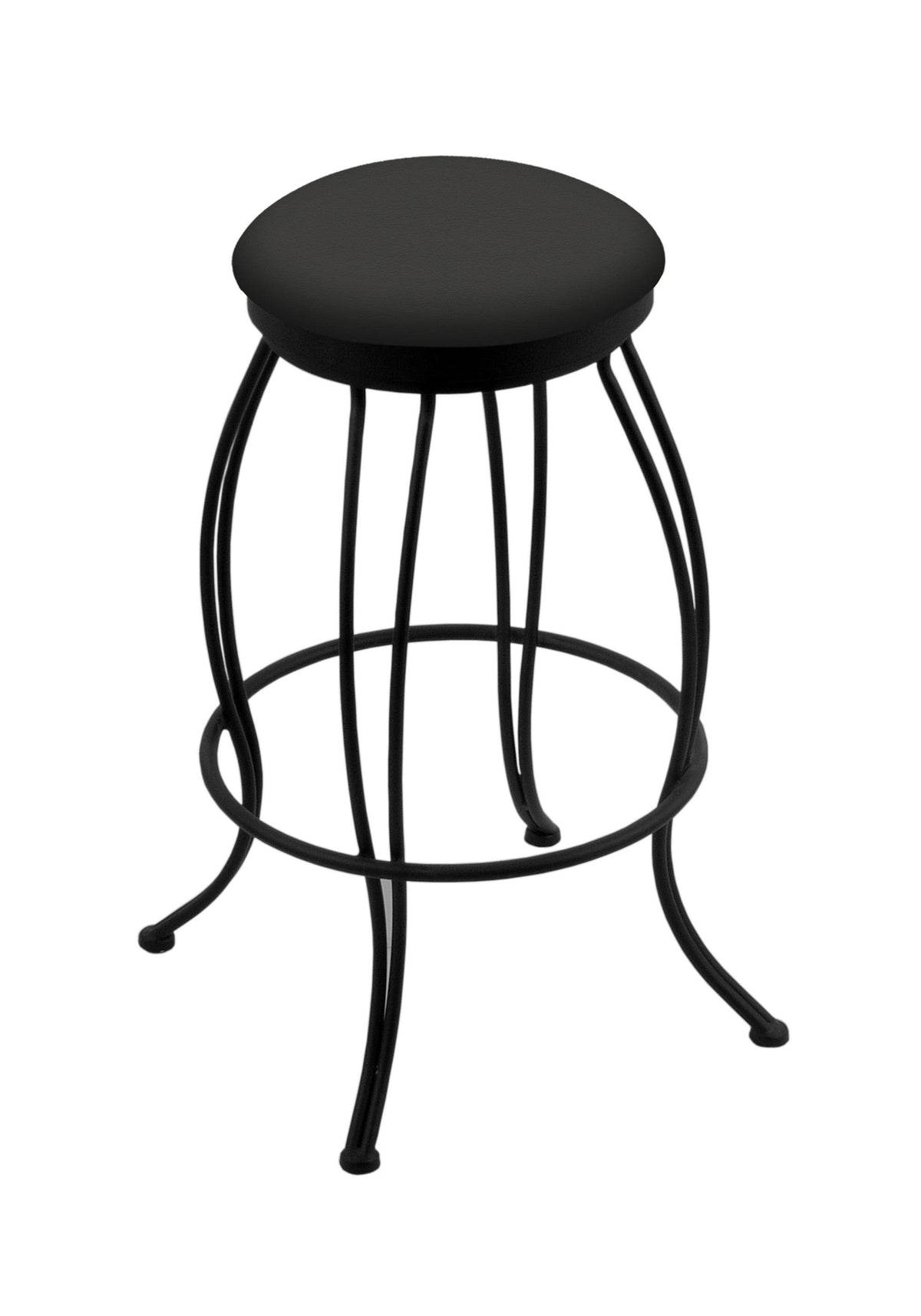 30x22 Swivel Bar Stool with Black Wrinkle Finish and Canter Iron Seat H436075