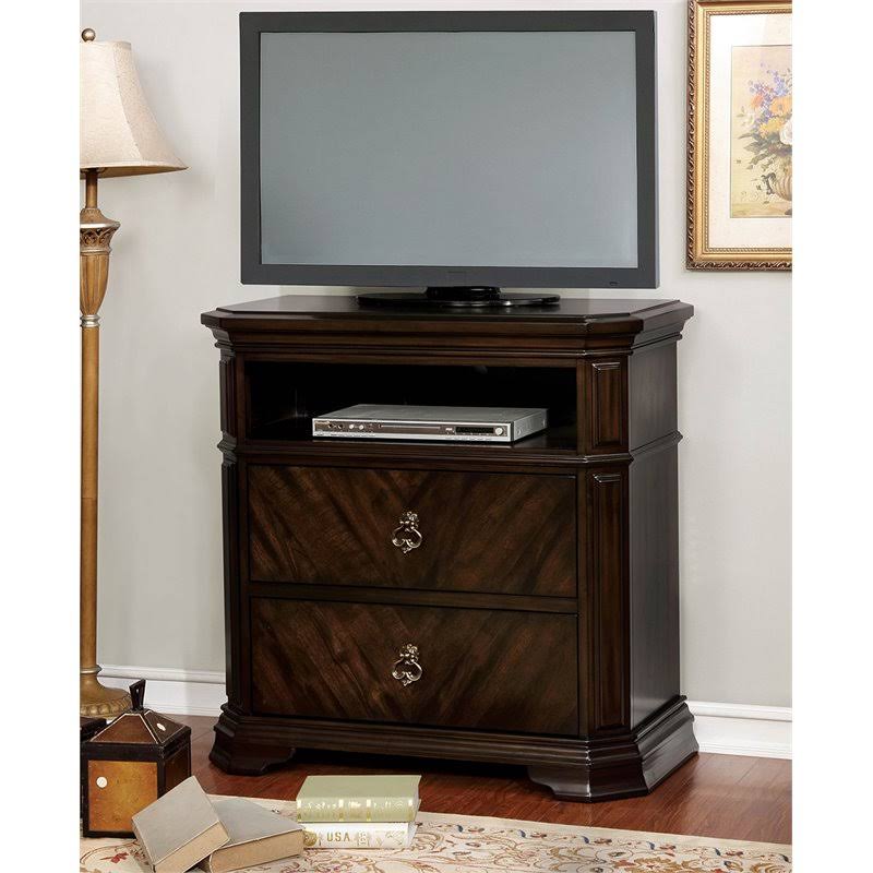 Espresso 2-Drawer Wood Chest V756