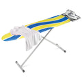 Blue/Yellow Ironing Board with 2-Leg Stand and Iron Rest W407
