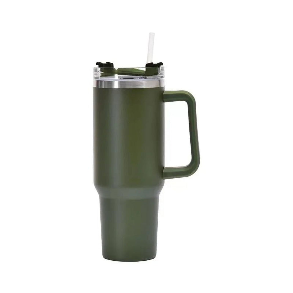 Green 1200ML 304 Stainless Steel Insulated Water Bottle with Handle Straw Q973116