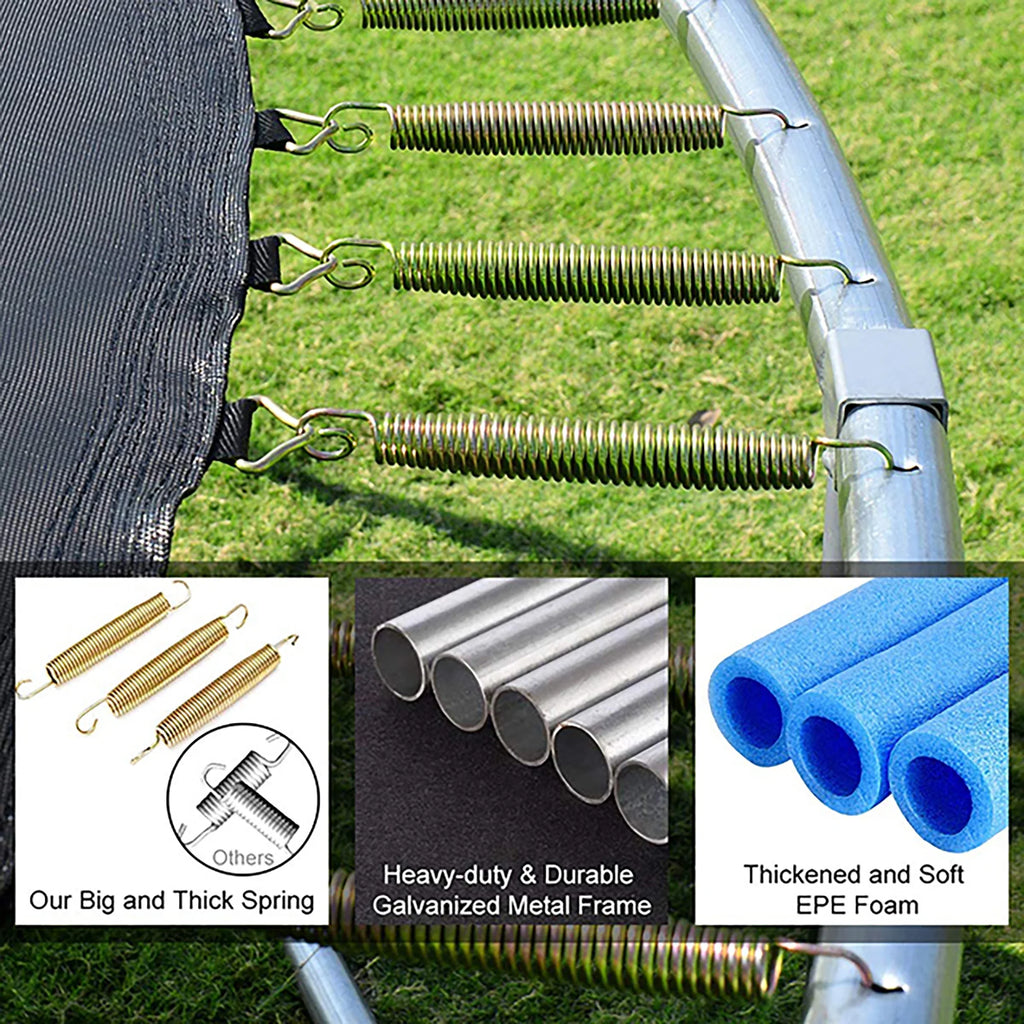 12FT Round Trampoline with Enclosure Net, Ladder, Spring Pad S777495