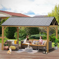 12'x14' Outdoor Aluminum Gazebo with Galvanized Steel Canopy O886
