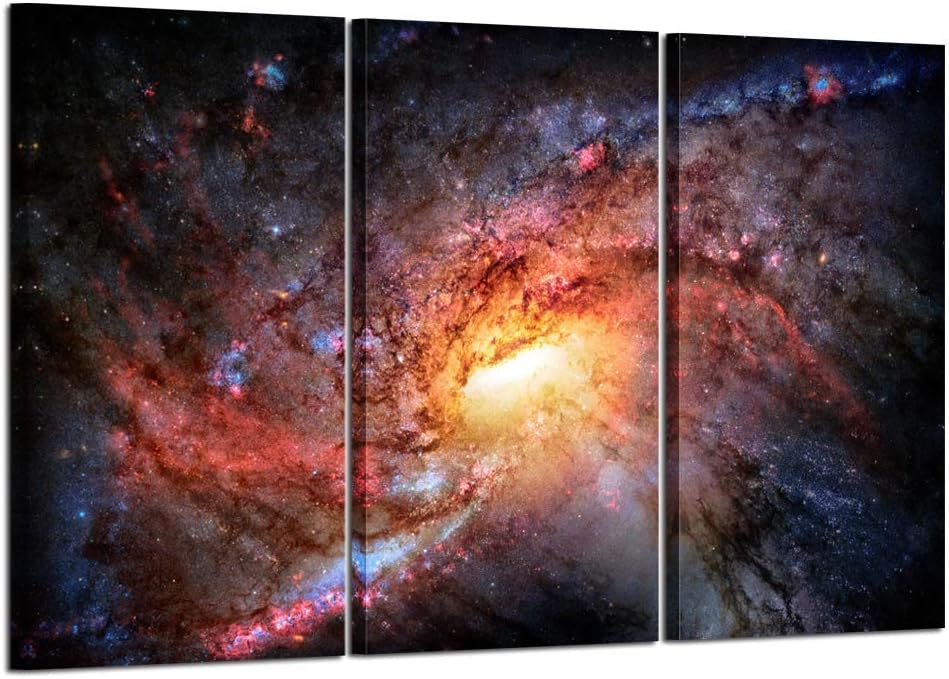 3 Piece Stretched Framed Canvas Wall Art Starry Night Sky 16x32inchx3pcs S322987